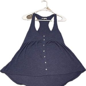 American Eagle Outfitters Racerback Tank Top with Empire Waist and Buttons